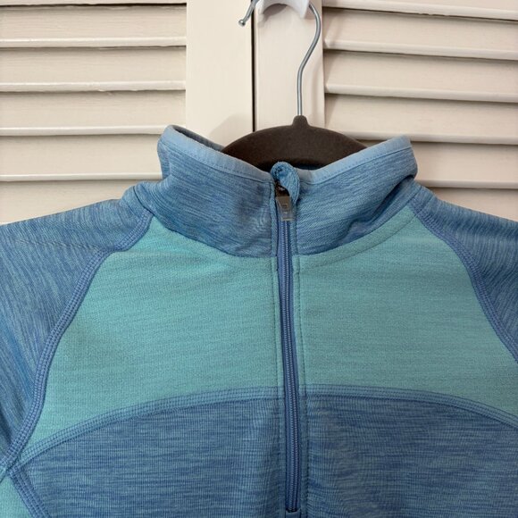 LL Bean kids quarter zip two-tone blue XL 18 - Picture 2 of 8
